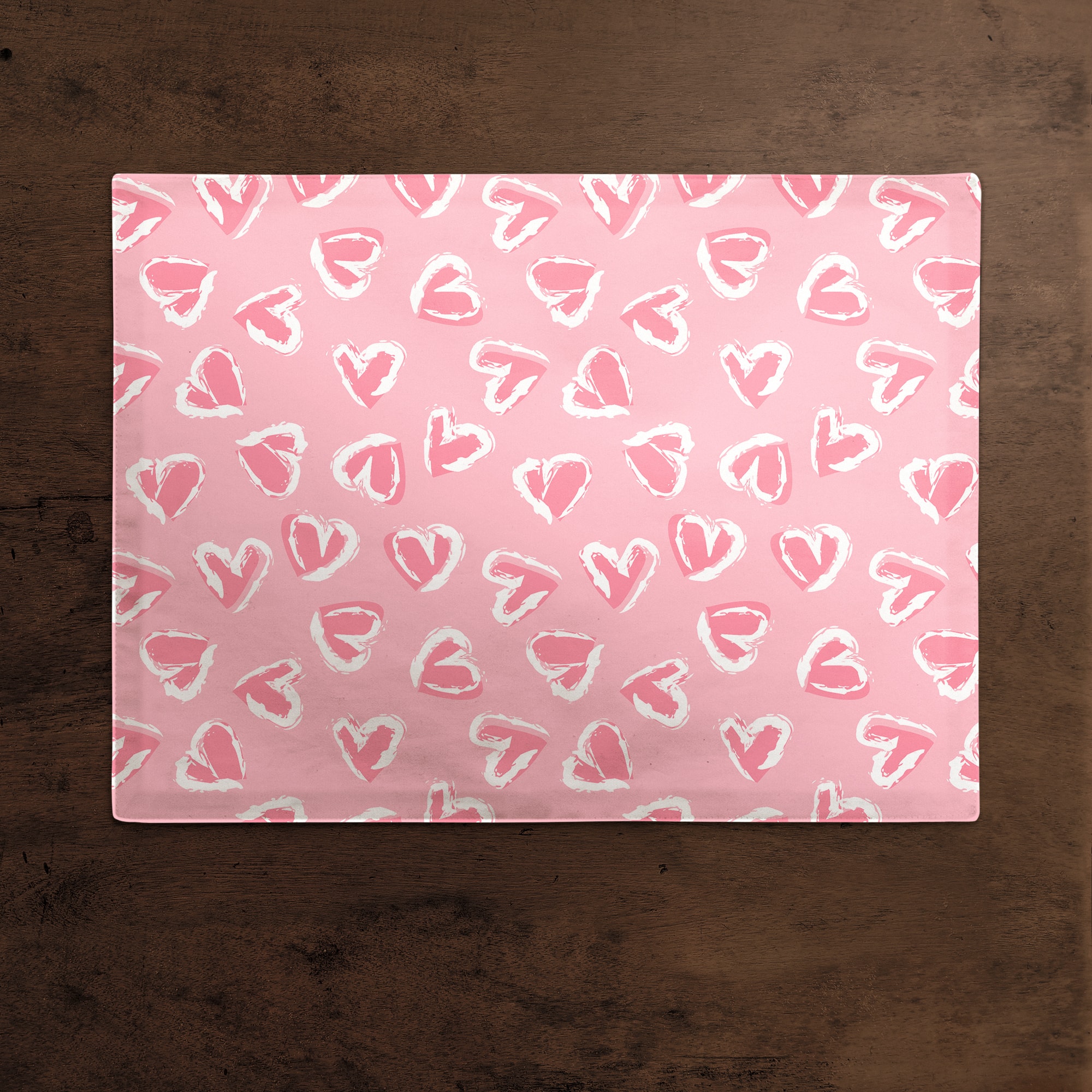 Pink Cute Hearts Pattern Placemat